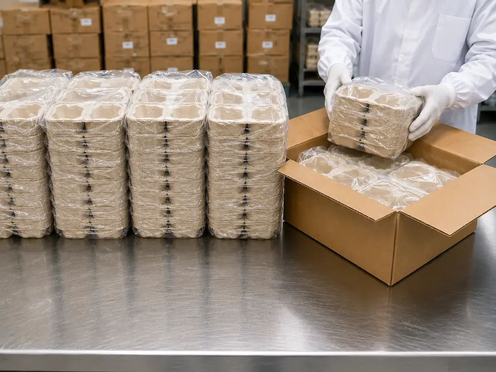 Premium tearable 2-cup carrier packed in PE bags and export cartons