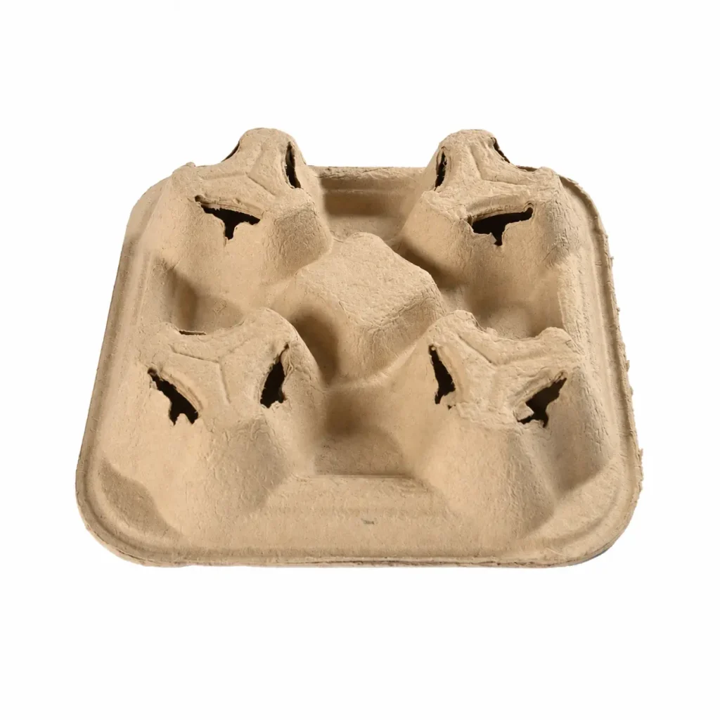 Back view of one-piece 4-cup pulp carrier