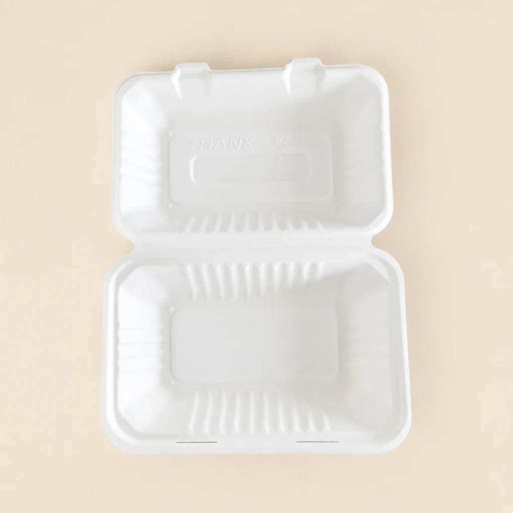 9 x 6 x 3-inch molded pulp food clamshell