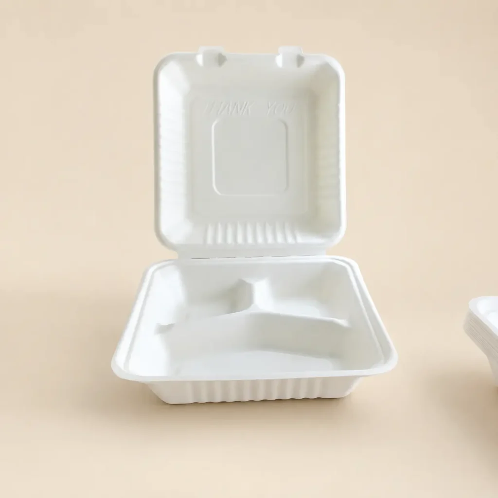 9x9 3-compartment pulp clamshell