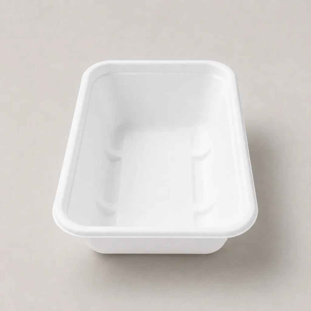 Open top view of 650ml molded pulp rectangular food container