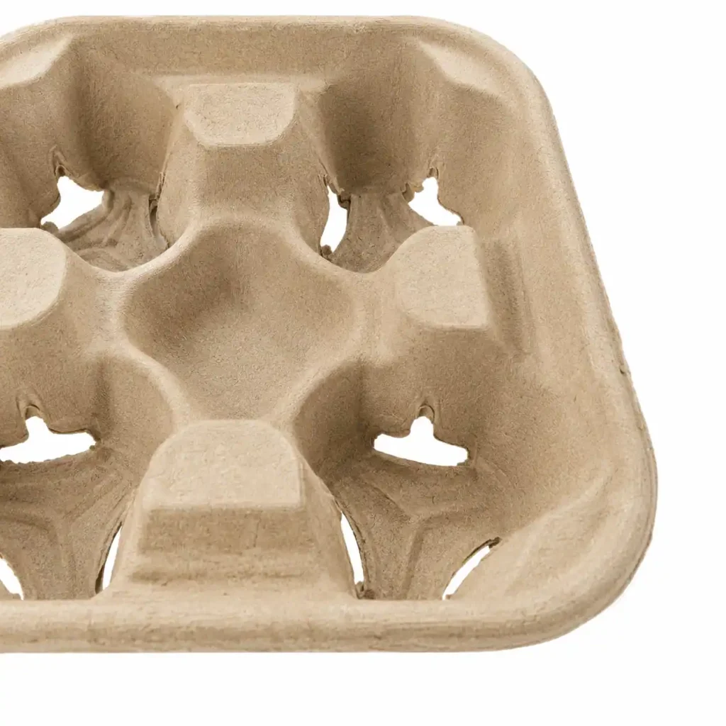 Detail view of one-piece 4-cup pulp carrier