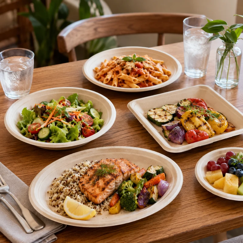 Sugarcane bagasse plates for restaurants and foodservice applications