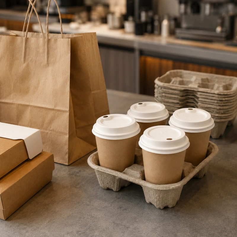 Core drink carriers for takeaway beverage services