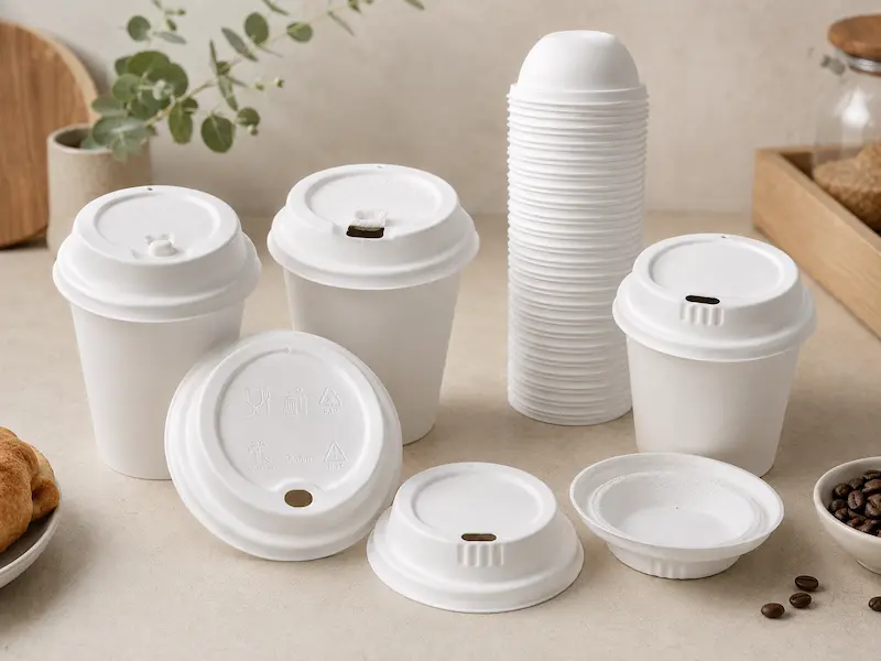 Molded pulp drink carriers for compostable coffee cup packaging