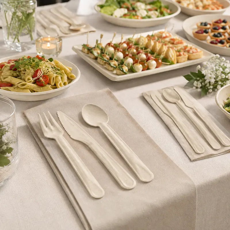 Molded fiber cutlery for restaurants and foodservice applications
